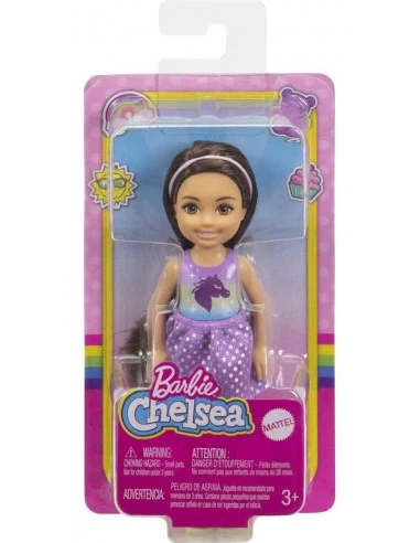Barbie Pop Chelsea Met Bruin Haar En Jurkje Met Eenhoorn - Afbeelding 3