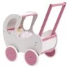 Houten Poppenwagen De Luxe White Incl. Dekbed / Slaapzak